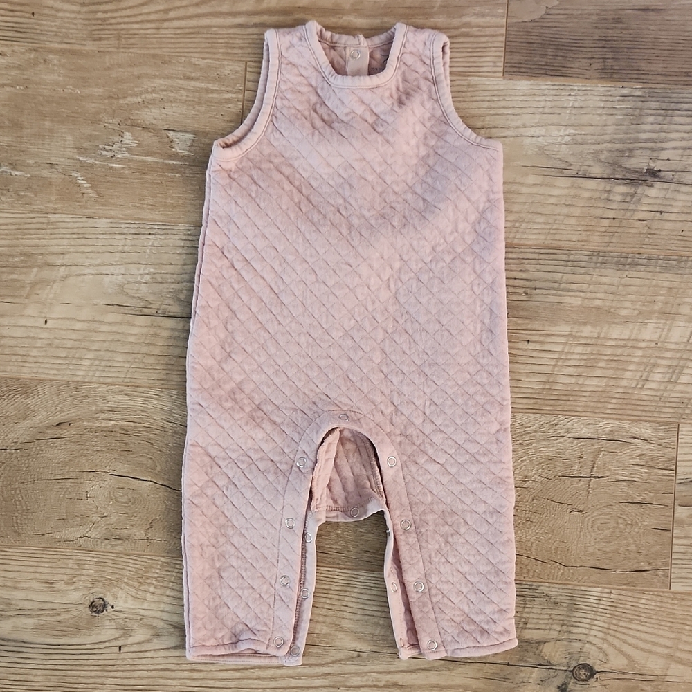 Quilted Pink Sleeveless Baby Romper